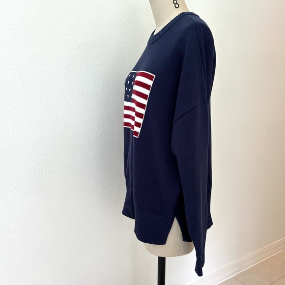 Beach Riot x Anthropologie Callie Americana Sweater NWT in Americana Navy Flag L - Picture 4 of 9